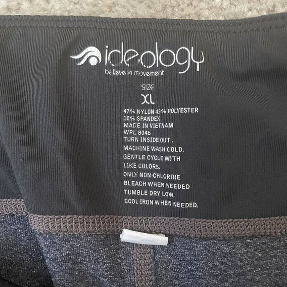 Ideology Crop Leggings Womens XL Run Like A Girl Colorful Capri Yoga Pants Grey - Picture 6 of 11